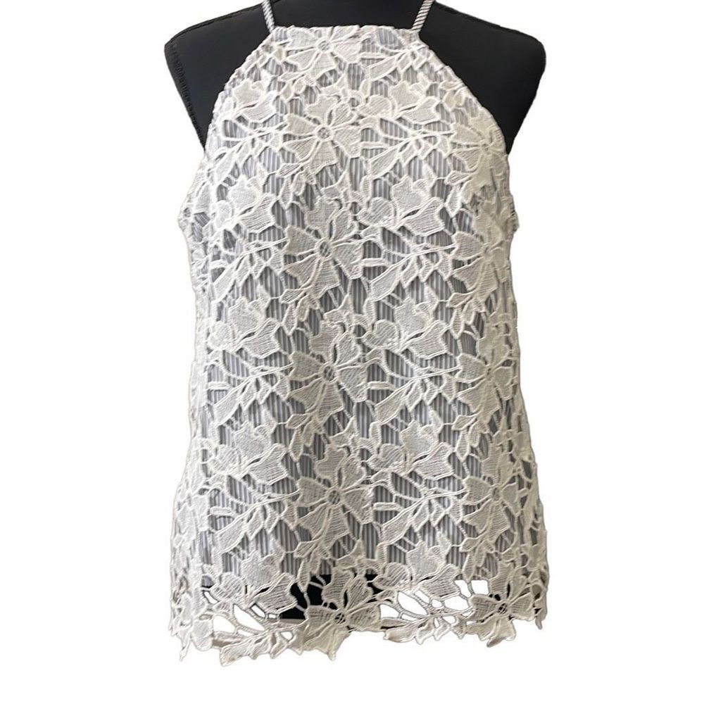 Adiva floral crocheted halter top